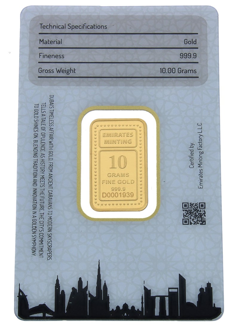 EMIRATES MINTING - Emirates Minting 10 Grams Burj Khalifa Gold Bar 999.9 Purity - Image 1