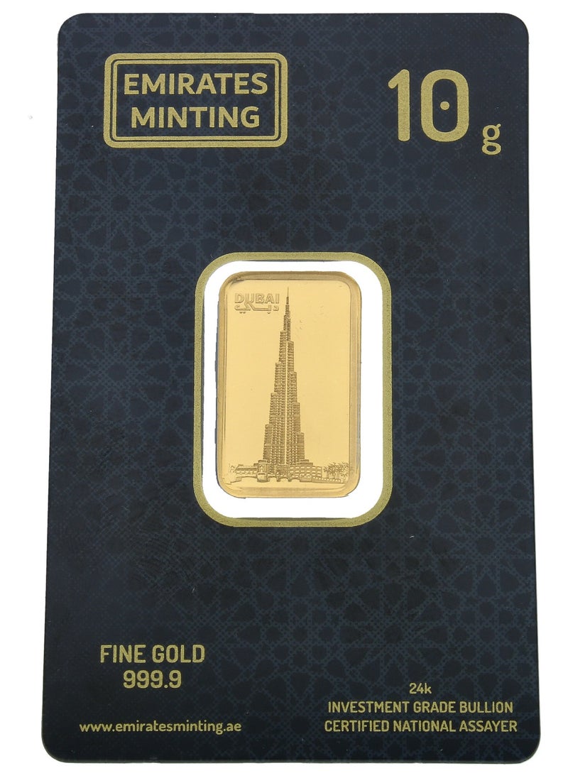 EMIRATES MINTING - Emirates Minting 10 Grams Burj Khalifa Gold Bar 999.9 Purity - Image 1