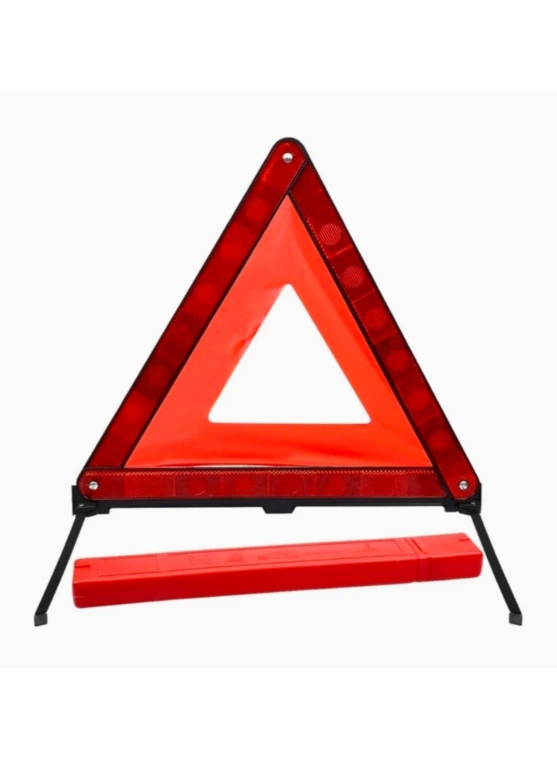 SolidX Emergency Car Warning Reflective Triangle with Storage Case | Foldable Durable Roadside Safety Kit | High Visibility Hazard Sign for Vehicles, Cars & SUVs - Image 1