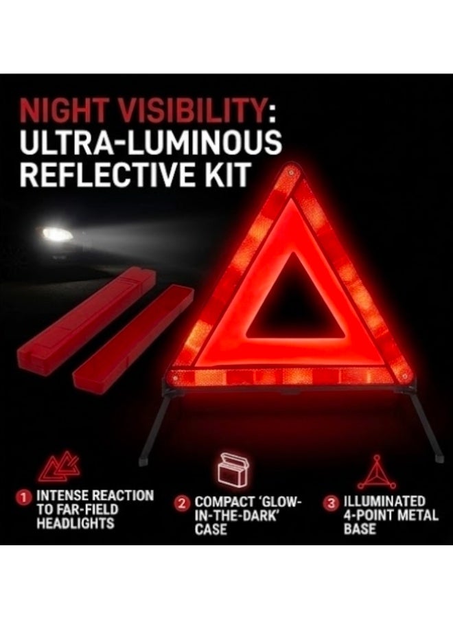 SolidX Emergency Car Warning Reflective Triangle with Storage Case | Foldable Durable Roadside Safety Kit | High Visibility Hazard Sign for Vehicles, Cars & SUVs - Image 3