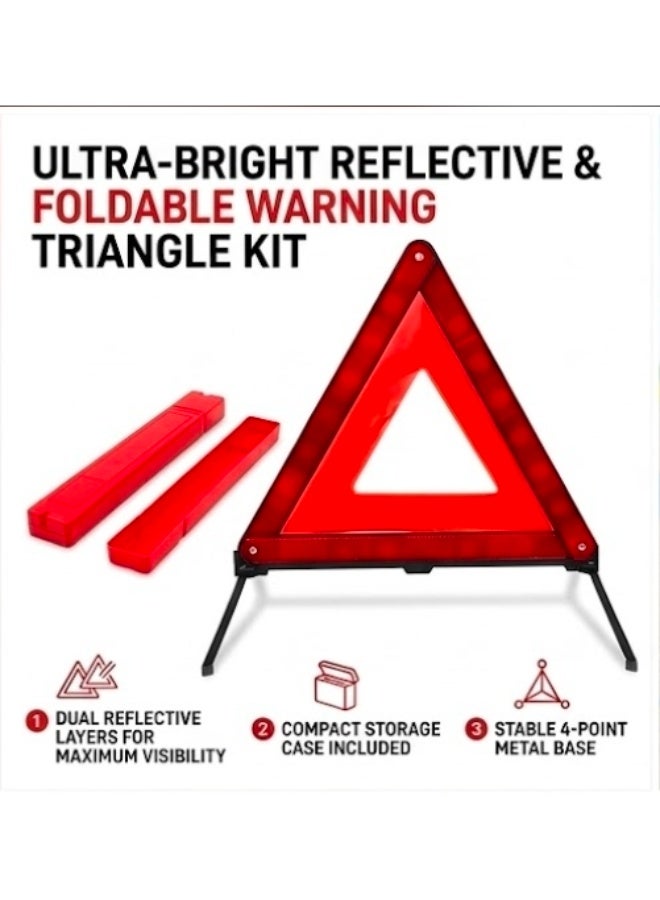 SolidX Emergency Car Warning Reflective Triangle with Storage Case | Foldable Durable Roadside Safety Kit | High Visibility Hazard Sign for Vehicles, Cars & SUVs - Image 4