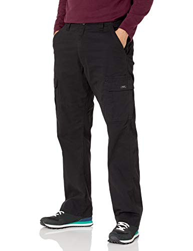 Wrangler Authentics Men's Relaxed Fit Stretch Cargo Pant, Black, 32W x 32L - Image 1