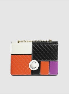 Haute Sauce Contrast Block Sling Bag - Orange & Black  - Image 1