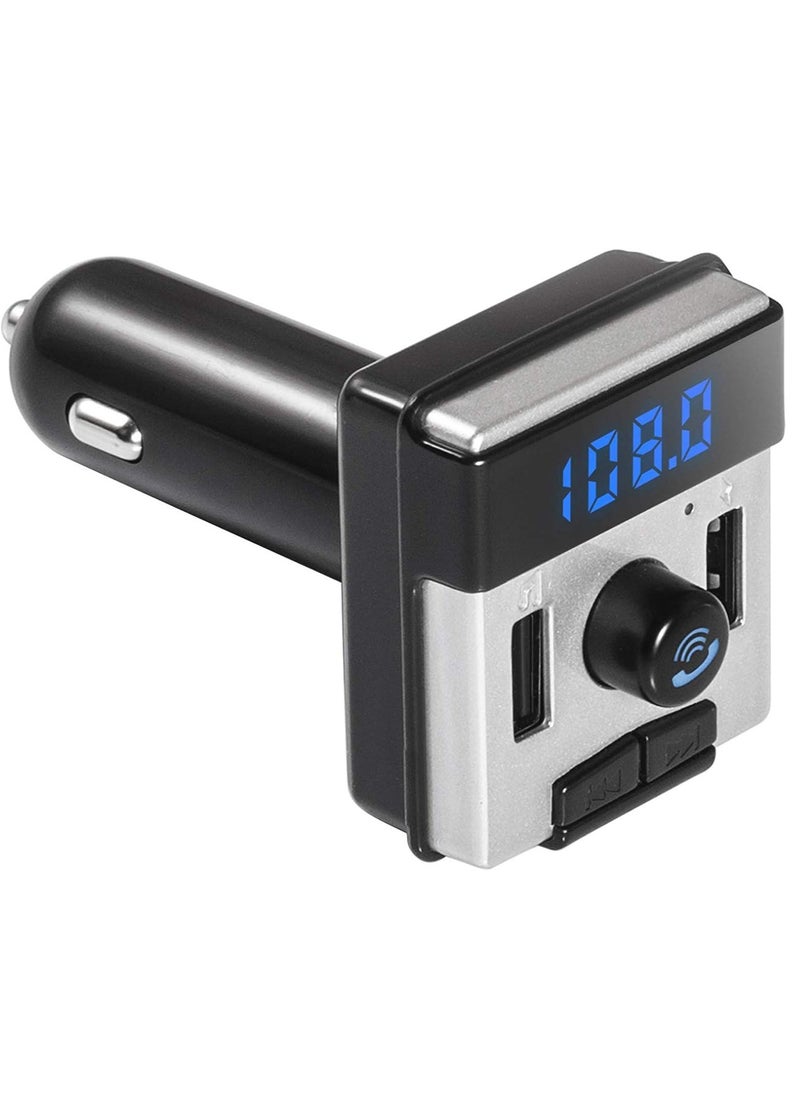 Bluetooth Car FM Transmitter with Fast Dual USB charger Hands free calling, Black, DZ- 595KWD