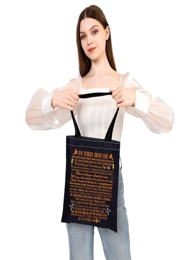 MEIKIUP Greek Mythology Canvas Shoulder Bag Riptide Sword Tote Bag Book Lover Gift Greek Mythology Gifts - Image 4