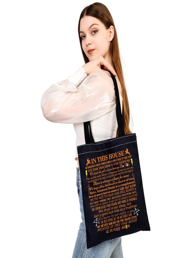 MEIKIUP Greek Mythology Canvas Shoulder Bag Riptide Sword Tote Bag Book Lover Gift Greek Mythology Gifts - Image 5