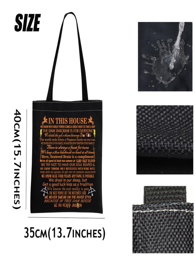 MEIKIUP Greek Mythology Canvas Shoulder Bag Riptide Sword Tote Bag Book Lover Gift Greek Mythology Gifts - Image 3