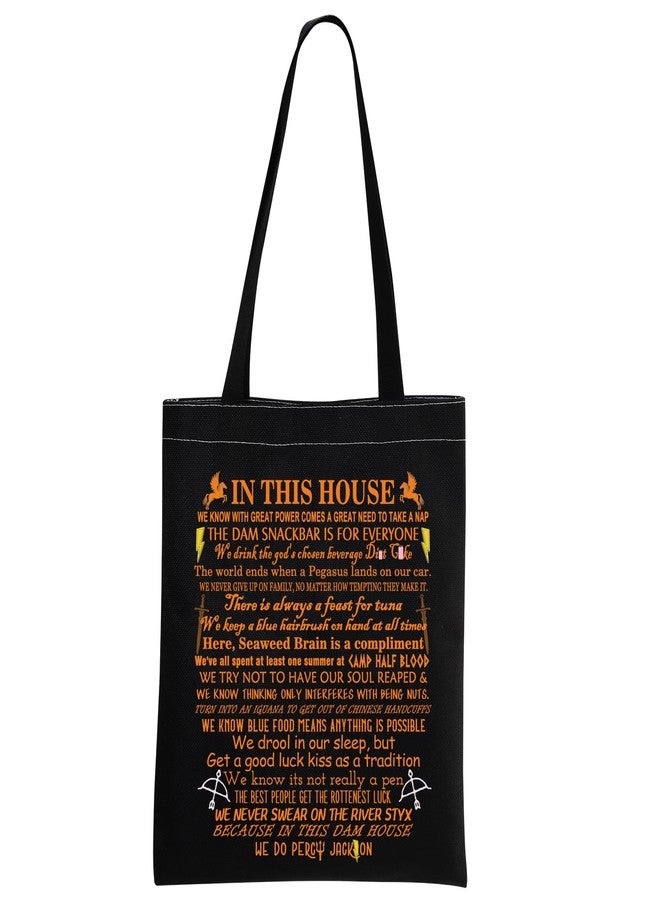 MEIKIUP Greek Mythology Canvas Shoulder Bag Riptide Sword Tote Bag Book Lover Gift Greek Mythology Gifts - Image 1
