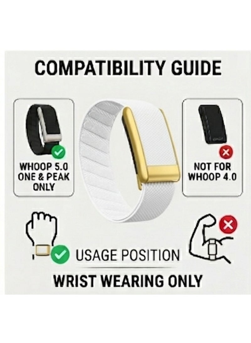 TEMPO Ultra-soft Nylon Replacement Band for WHOOP 5.0 WHOOP 5.0 One & Peak Wearable Health | Breathable, Durable & Secure Fit Strap and Adjustable Wristband Replacement Strap with U Shaped Gold Color Connector Easy to Use and Perfect for Every Occasion | NOT for Gen 4 - Image 4