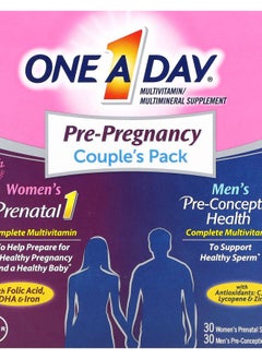 ONE A DAY PrePregnancy Couple's Pack Women's Prenatal 1 & Men's PreConception Health 30 Women's Prenatal Softgels 30 Men's PreConception Tablets 