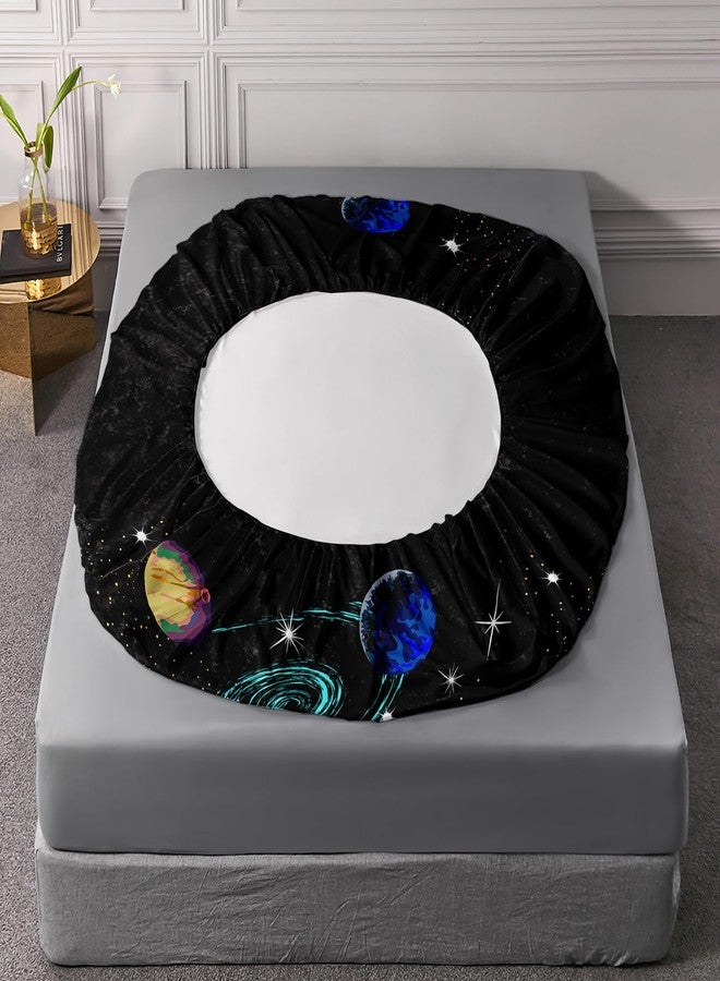 AILONEN Outer Space Twin XL Size Fitted Sheet 3 Pieces Set, Galaxy Starry Sheet for Kids Boys - Eight Planet Theme Soft Breathable Bed Sheet, 1 Fitted Sheet and 2 Pillowcases - Image 5