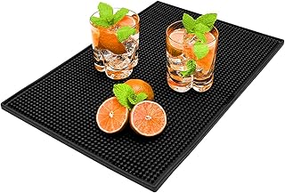 COSOOS Bar Service Mat, Rubber Salon Mat Large Square 17.7" x 11.8" Flexible PVC Kitchen Drink Service Mat, Non-Slip - Image 1
