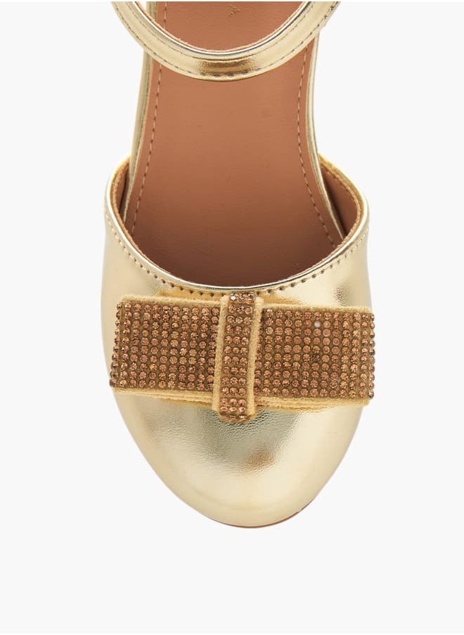 Flora Bella By Shoexpress Girls Block Heel Ballerina With Hook And Loop Closure  - Image 4