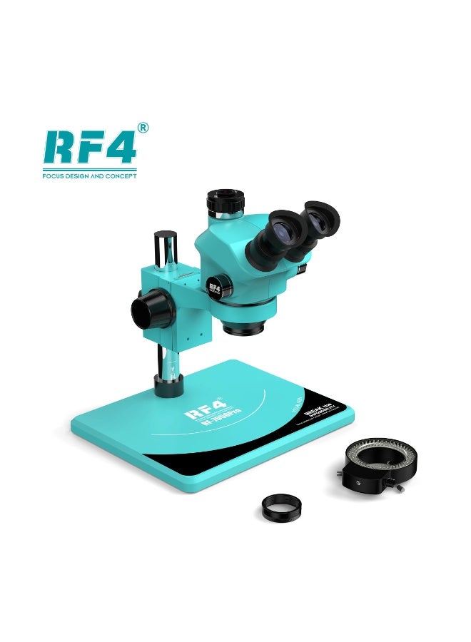 RF4 RF-7050PRO Trinocular Stereo Microscope 7X-50X Zoom with LED Light for PCB Repair - Image 1