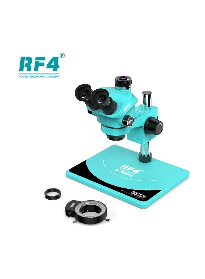 RF4 RF-7050PRO Trinocular Stereo Microscope 7X-50X Zoom with LED Light for PCB Repair - Image 4
