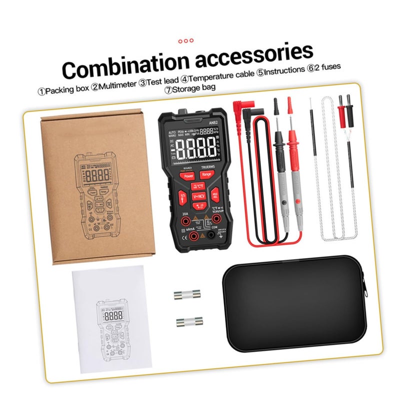 Digital Multimeter with LCD Backlight for Voltage Resistance Testing Portable Smart Measuring Instrument - Image 4