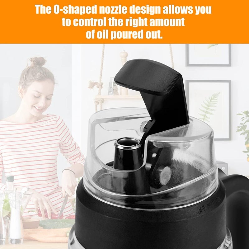 Wrixty Cooking Oil Container Oil Bottle 630 ML Clear Glass Olive Oil Dispenser Cruets Pot Container with Pouring Spout for Kitchen Cooking Multi Color - Image 5
