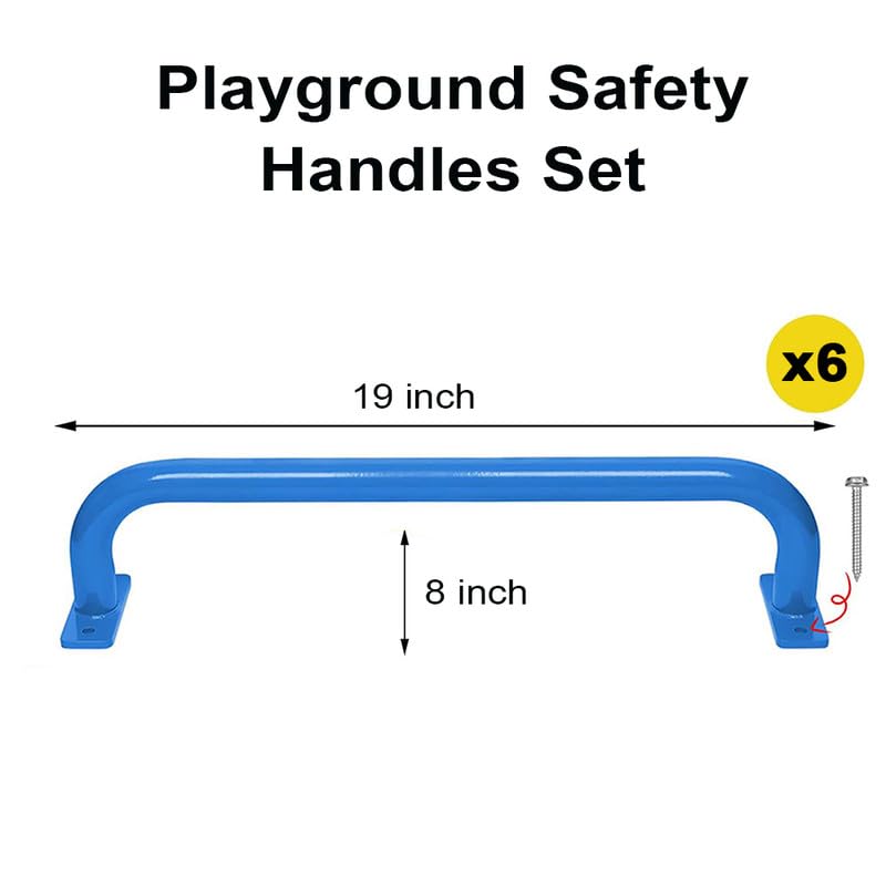 REZNOR 19" Long Metal Playground Safety Handle Monkey Bars for Kids Backyard (Set of 6), Playset Handle Accessories for Playhouse, Jungle Gym for Indoor Outdoor Playground - Image 3