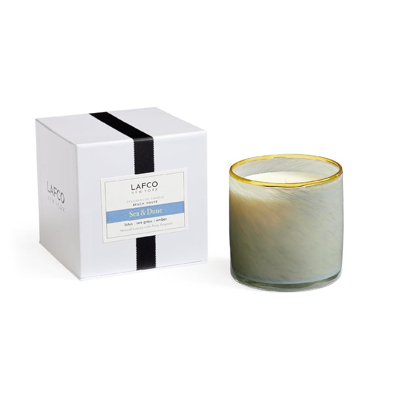 LAFCO New York Signature Candle, Sea & Dune - 15.5 oz - 90-Hour Burn Time - Reusable, Hand Blown Glass Vessel - Made in The USA