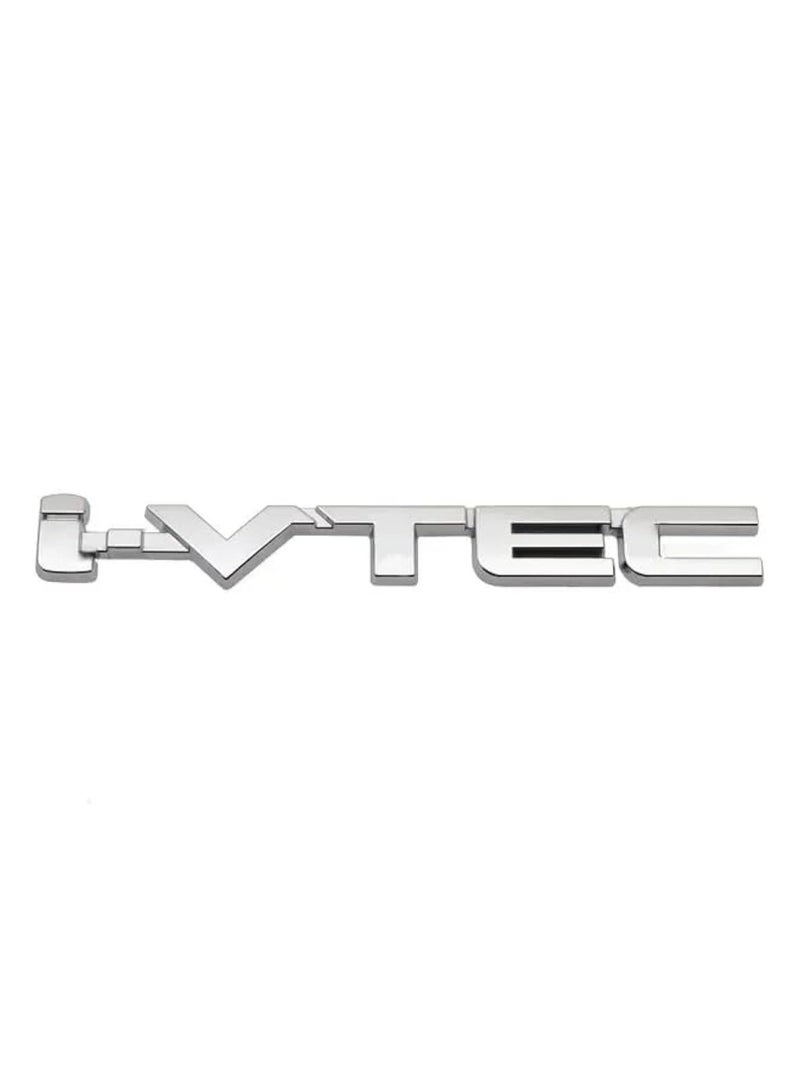 SOLDOUT 3D Metal Car Letter Fender Emblem Side Rear Tail Trunk Decals Emblem Badge Logo Sticker Decal Styling Auto Accessories Compatible with Honda i-VTEC IVTEC (Silver) - Image 1