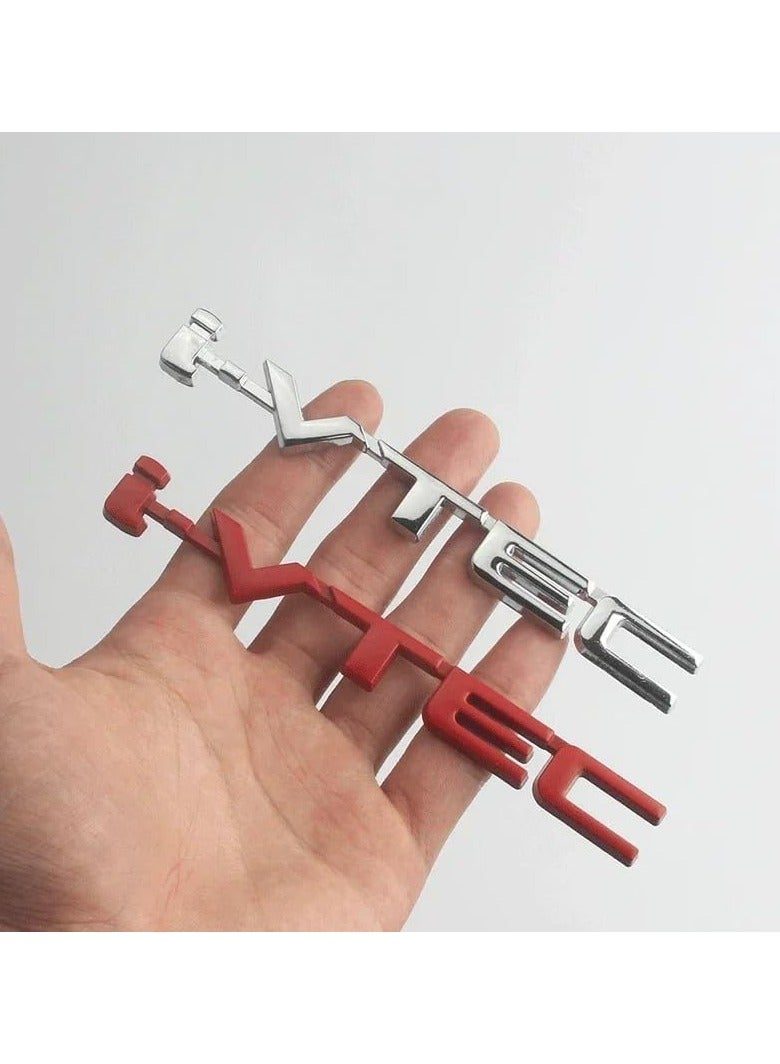 SOLDOUT 3D Metal Car Letter Fender Emblem Side Rear Tail Trunk Decals Emblem Badge Logo Sticker Decal Styling Auto Accessories Compatible with Honda i-VTEC IVTEC (Silver) - Image 3