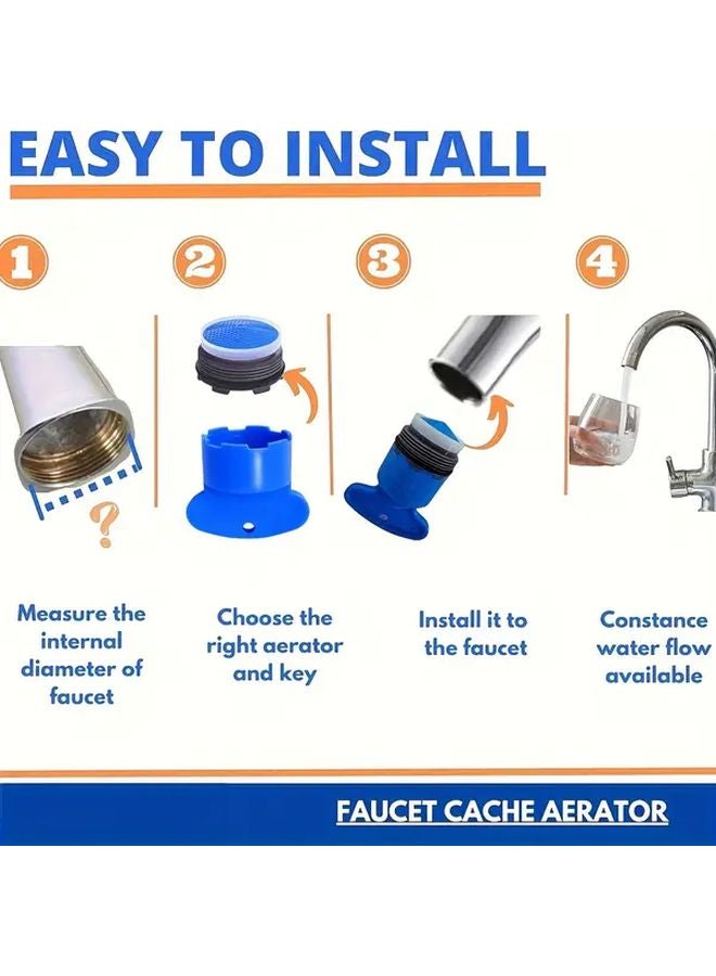 4PCS 24 mm Sink Aerator Faucet Replacement Water Saving Flow Restrictor Set With Removal Tool - Image 4