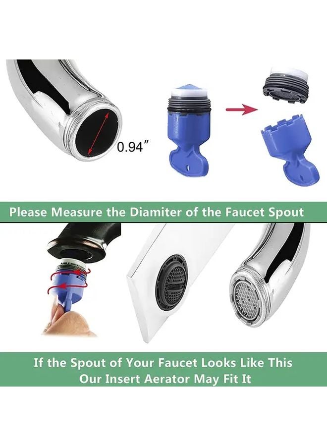 4PCS 24 mm Sink Aerator Faucet Replacement Water Saving Flow Restrictor Set With Removal Tool - Image 3