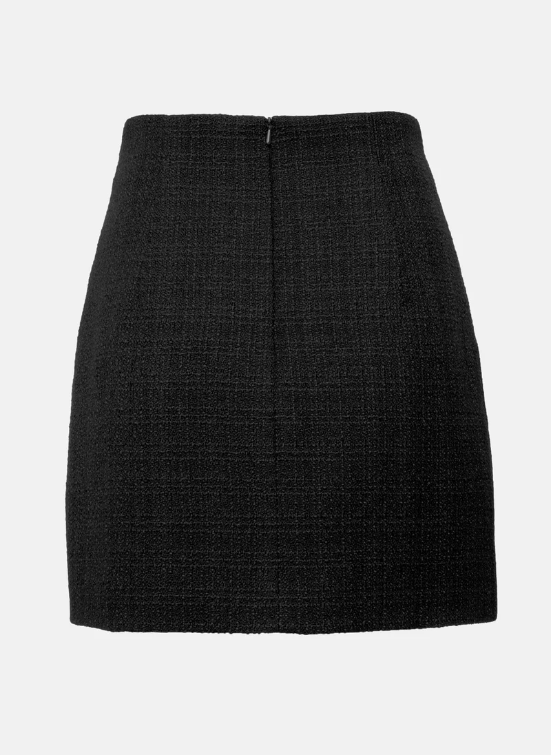 Lichi Chain-embellished tweed mini skirt