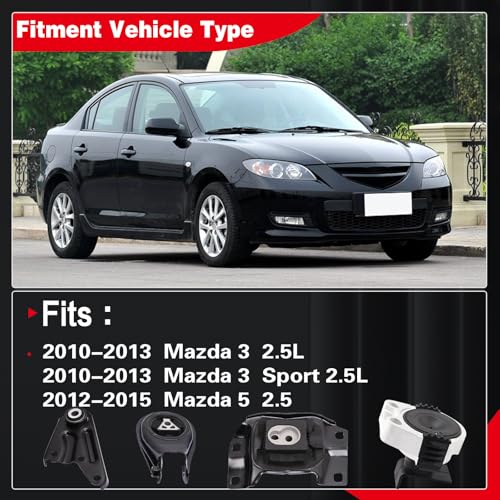 YBDDZH Engine Motor and Transmission Mount Kit Compatible with 2010-2013 Mazda 3 2.0L Automatic Transmission Set of 4 - Image 2