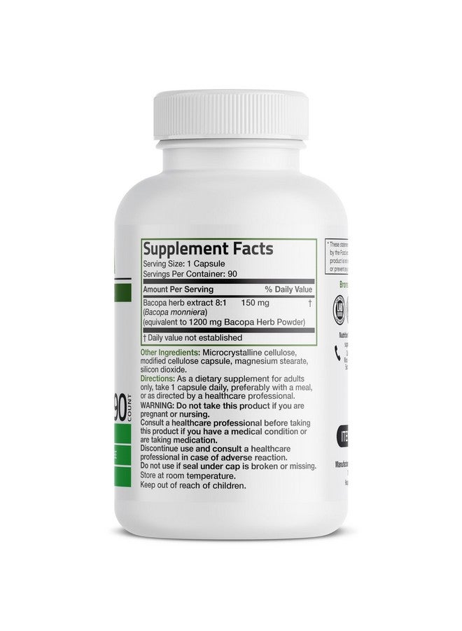 برونسون باكوبا يدعم وظائف المخ الصحية والأداء العقلي، عشب تقليدي، غير معدل وراثيًا، 90 كبسولة نباتية - Image 2