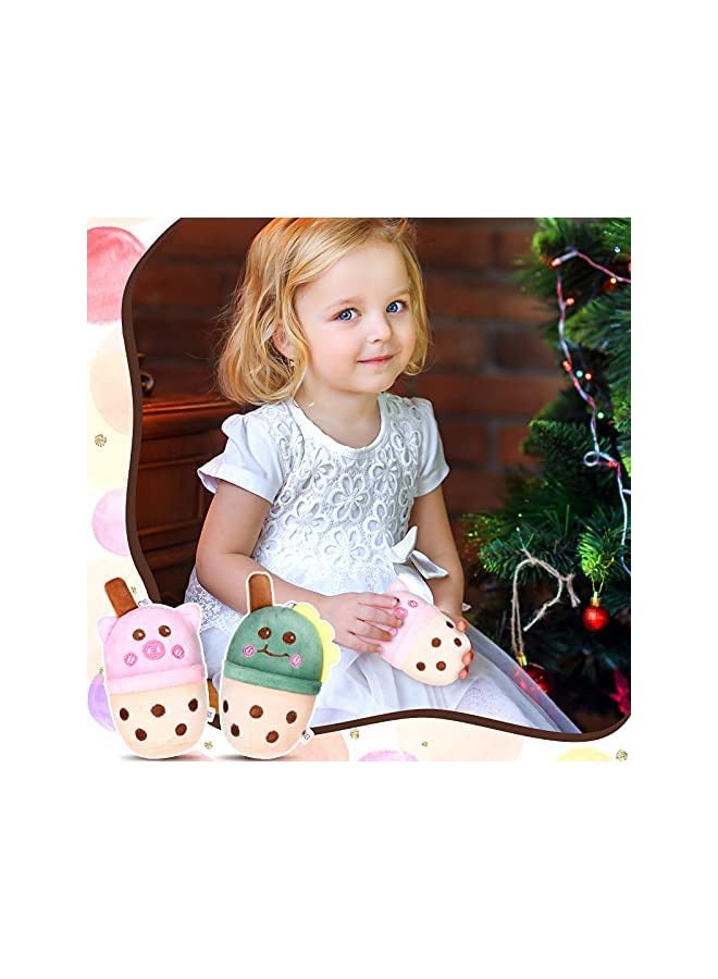 SYOSI SYOSI Boba Tea Plush Toy, 5 Inches Milk Tea Cup Mini Plush Toy Pillow for Baby, Toddler, Child, Teens (4 Pieces) - Image 2