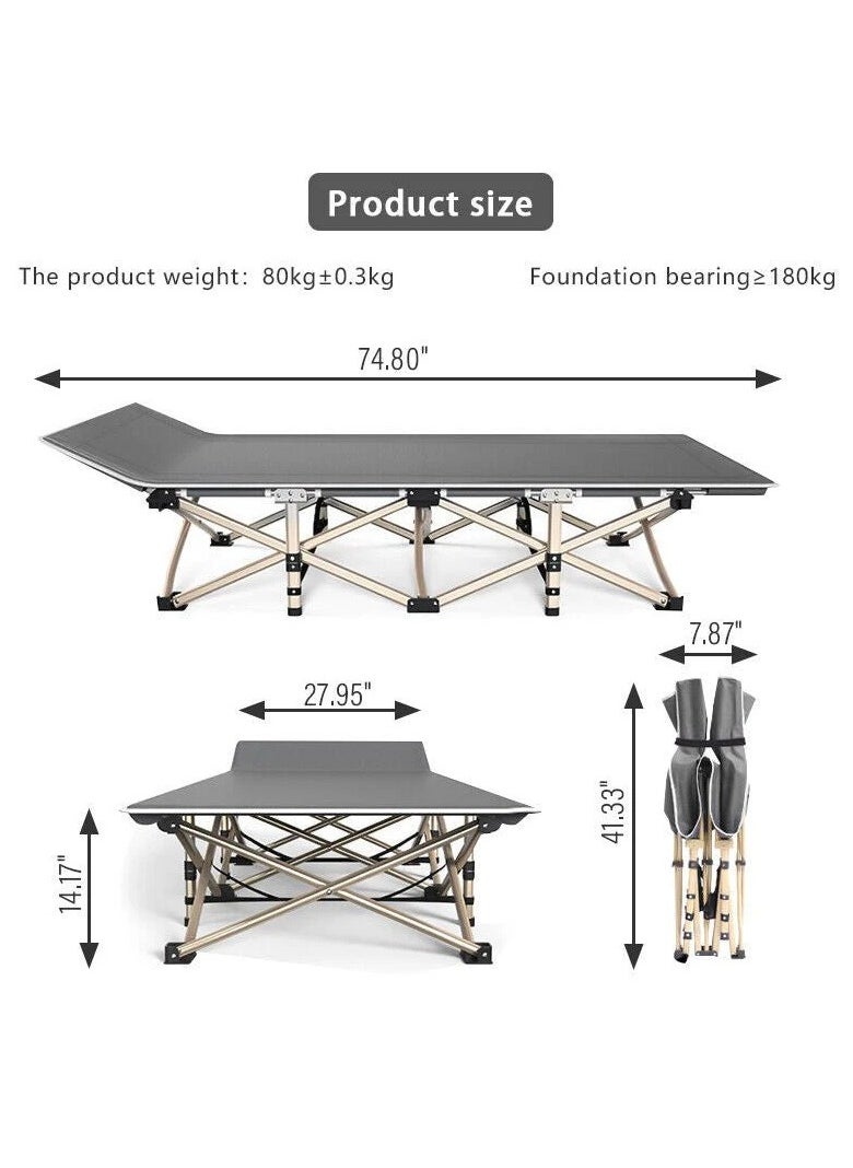 Camping Cot,Folding Bed, Nap Bed With Cotton Mattress and Storage Bag(Grey,190*71cm) - pzsku/Z2E4A8674AF7E806A9AC4Z/45/_/1728970753/d2af1ce4-b1a6-40b6-a579-26d63fcc6f08