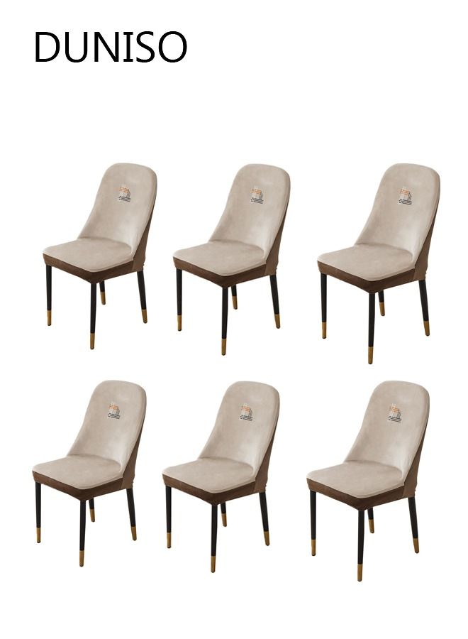 DUNISO 6 Packs Super Fit Stretch Removable Washable Short Dining Chair Protector Cover Seat Slipcover for Hotel Dining Room Ceremony Banquet Wedding Party  - Image 1