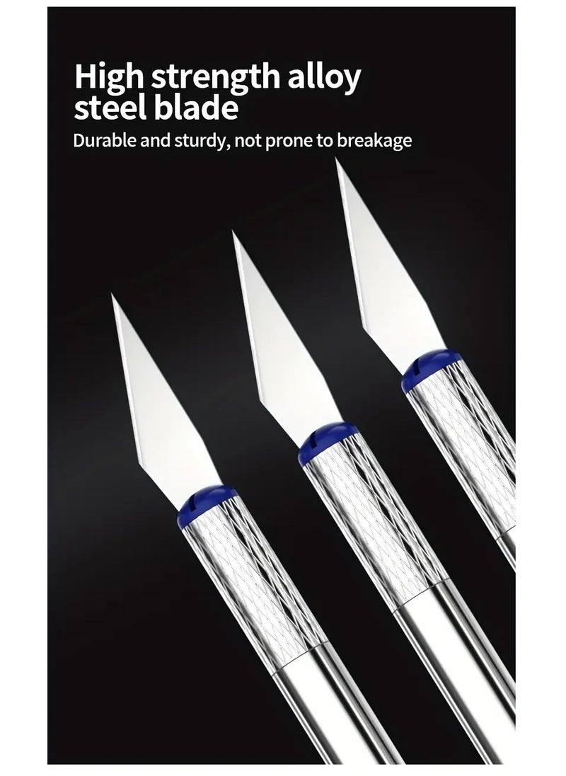 13pcs Metal Carving Knife Pen Art Seal Cutting Manual Combination Paper Cuttings Non-Slip Gadget DIY Precision Repair Tool