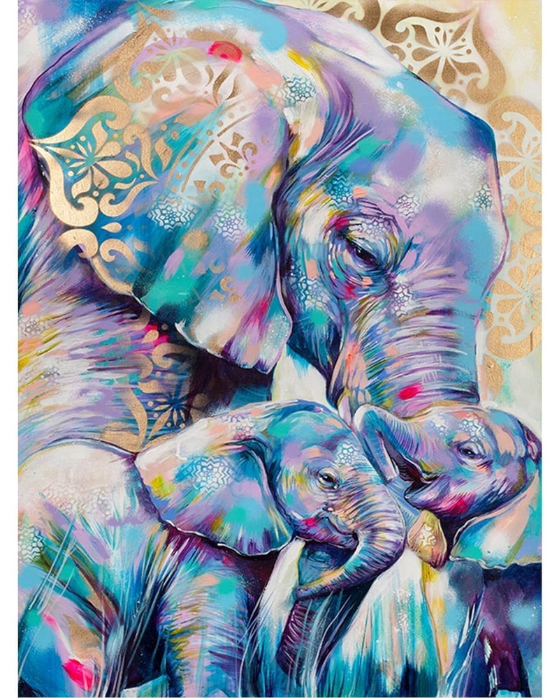 LeafLoom DIY 5D Diamond Painting Kits for Adults Diamond Art Painting Full Drill Beginners Craft Kits for Home Wall Decor Gifts (Elephant) - Image 1