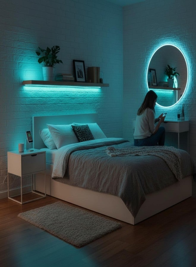 SAMEILI Ice Blue Neon LED Rope Lights 16.4ft (5 Meter) – IP65 Waterproof Flexible Silicone Strip with Adapter for Indoor/Outdoor Use - Image 4