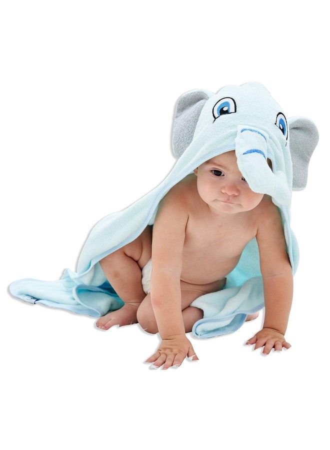 HIPHOP PANDA Bamboo Hooded Baby Towel Soft Hooded Bath Towel For Babie Toddler Infant Perfect For Boy And Girl (Blue Elephant 30 X 30 Inch)  - Image 2