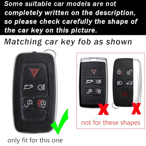 ontto Smart Remote Key Fob Case Fit for Land Rover Discovery 4 LR4 2010-2015 Metal and Leather Car Key Holder Fit for Range Rover Sport Evoque 2010-2017 Car Accessories Brown - Image 2