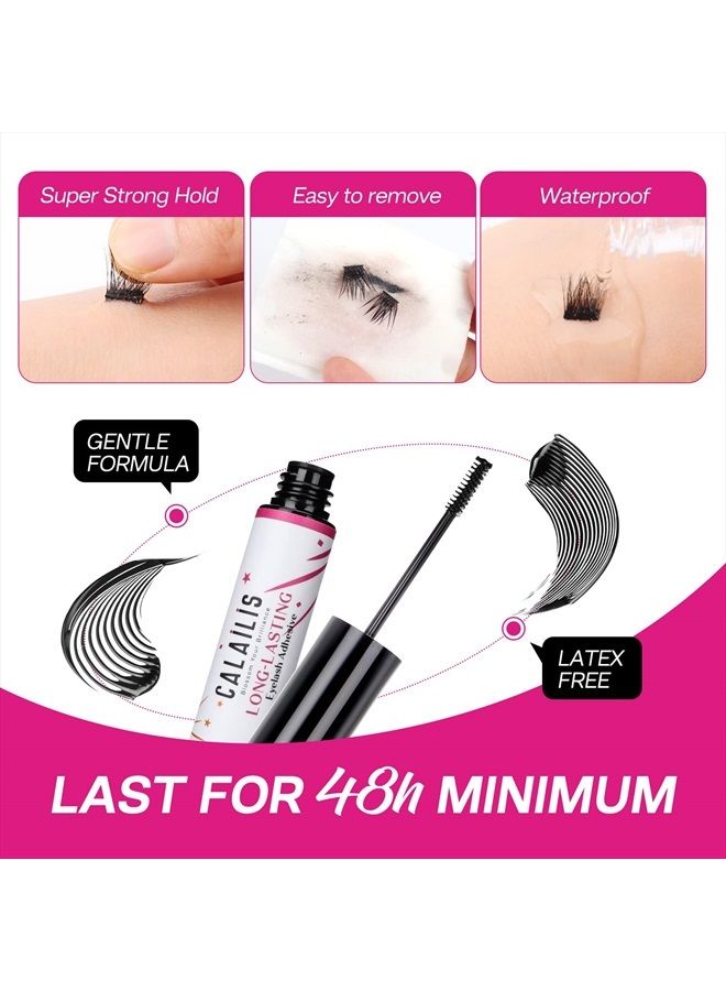 Calailis Lash Glue, Cluster Lash Glue for DIY Lash Extensions Super Strong Hold 48 Hours Long Lasting Lash Extension Glue for Lash Cluster Waterproof Non-Irritating Fast Drying Lash Glue - Image 2
