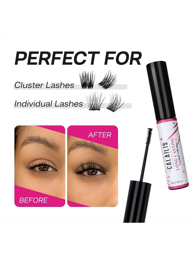 Calailis Lash Glue, Cluster Lash Glue for DIY Lash Extensions Super Strong Hold 48 Hours Long Lasting Lash Extension Glue for Lash Cluster Waterproof Non-Irritating Fast Drying Lash Glue - Image 4