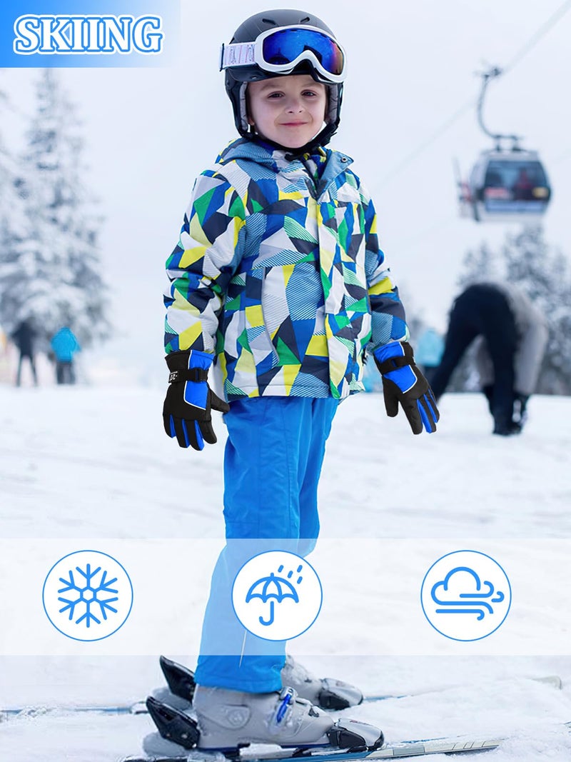 Jansun Kids 3 Pairs Winter Snow & Ski Gloves - Warm, Windproof, Adjustable, Toddler Snowboard Gloves for Cold Weather, Boy & Girl Children - Image 2