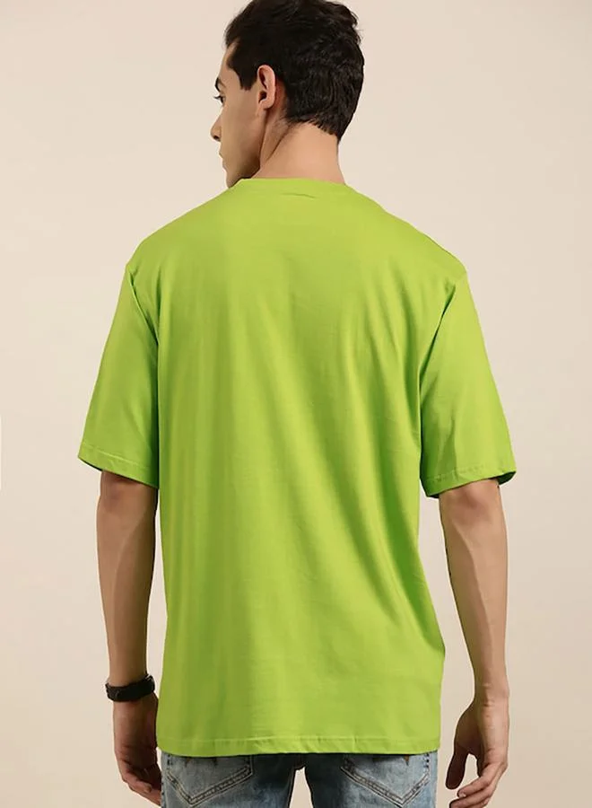 ديلينجر Oversized Typographic Print Cotton T-Shirt by Styli