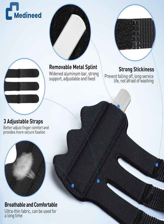 Medineed 2PCS Finger Ice Pack & 2PCS Trigger Finger Splint, Thumb Splint & Sleeves Cold for Pain Relief, Reusable Compression Thumb Brace for Toe Injuries, Arthritis, Sprains (Blue2+2) - Image 3