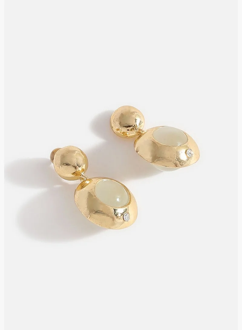 SOHI Gold Plated Designer Stone Necklace, Earring, Ring and Bracelet Set