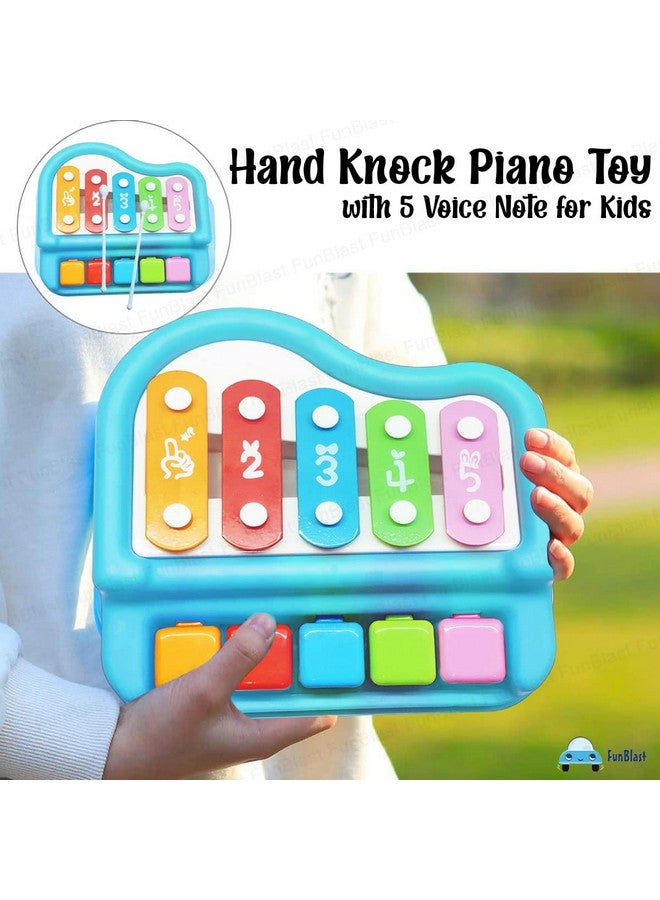 فنبلاست بيانو إكسيليفون من فن بلاست - ألعاب إكسيليفون للأطفال - لعبة تعليمية، بيانو يدوي بخمس نغمات صوتية للأطفال الصغار والأولاد والبنات - لعبة موسيقية (أزرق - إكسيليفون) - Image 4