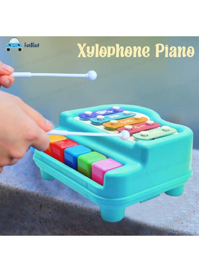 فنبلاست بيانو إكسيليفون من فن بلاست - ألعاب إكسيليفون للأطفال - لعبة تعليمية، بيانو يدوي بخمس نغمات صوتية للأطفال الصغار والأولاد والبنات - لعبة موسيقية (أزرق - إكسيليفون) - Image 5