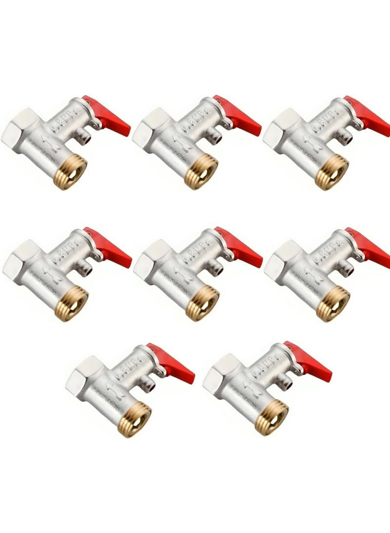 راكو صمام أمان RACO، صمام تخفيف ضغط الماء الساخن المضمن G1/2 بوصة، 0.8 ميجا باسكال، قطعة واحدة صمام أمان لتخفيف ضغط سخان الماء، فحص نحاسي - Image 1