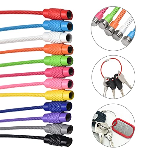 CooBigo 12 Pack Metal Luggage Tag Loops Holder Women 6" Wire Keychain Cable Key Chain Rings for Crafts Keyrings Bag Tassels Jewelry Making (12 Assorted Color, 1.5mm) - Image 5