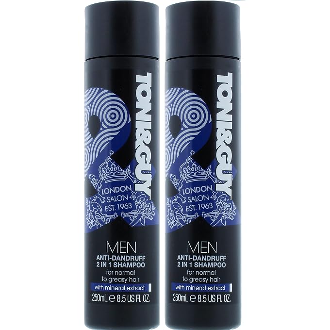 Toni & Guy Men 2-in-1 Anti-Dandruff Shampoo & Conditioner x 250ml & Toni & Guy Men Deep Clean Shampoo x 250ml - Image 1