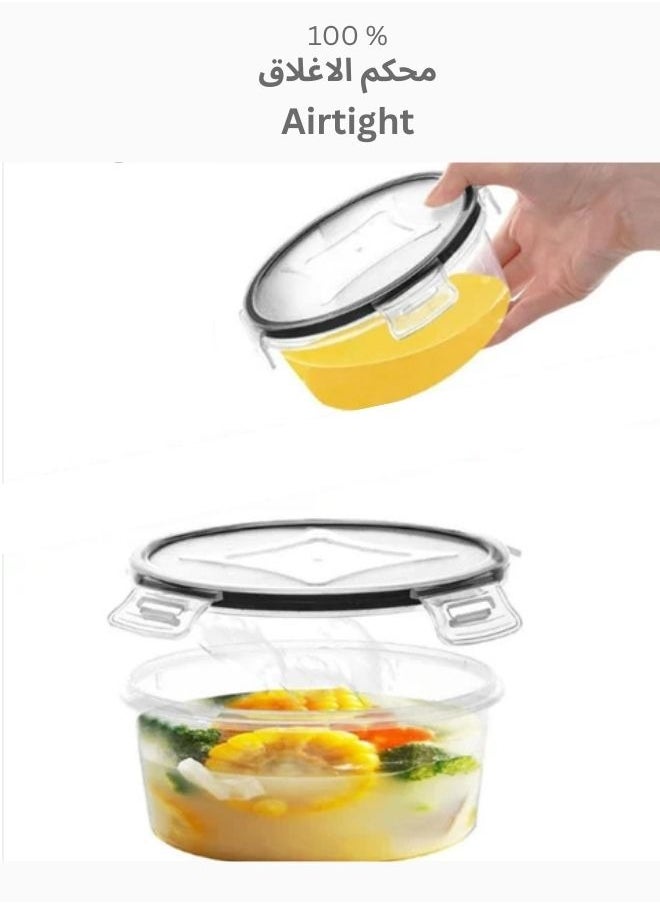 Generic - Food Storage Container Set Of 12 Pieces with Locking Lids Reusable Food Container Plastic Stackable Kitchen Organizer Boxes Tupperware BPA Free And Microwave Freezer Dishwasher Safe - Image 1